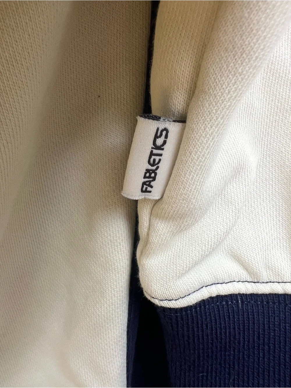 FABLETICS Navy Blue and White Full Zip Sweatshirt Women’s Large